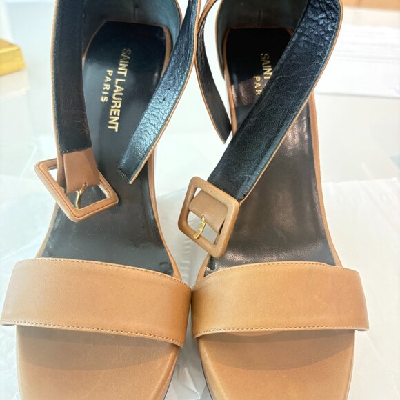Saint Laurent Leather sandals WITH PLATFORM AND ANKLE STRAP. SiZE 8,5 - Picture 9 of 9